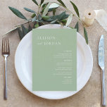 Cartões de Menu de Casamento Simples Verde Sage<br><div class="desc">Cartões de Mesa de Casamento Elegante 5x7" Cartões de Menu Plana Caligrafia Elegante Comer e Beber Menus de Casamento | Caligrafia Simples Menus De Casamento Russo,  Menus De Casamento Russo,  Menu De Casamento Floral,  Menu De Mesa De Casamento</div>
