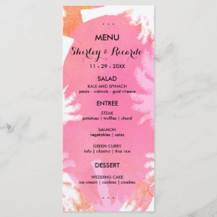 Cartões de Menu de Casamento Tropical de Verão
