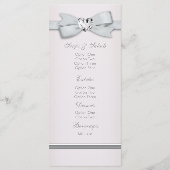 Cartões de Menu de Chás de Bebê Rosa Elegantes (Frente)