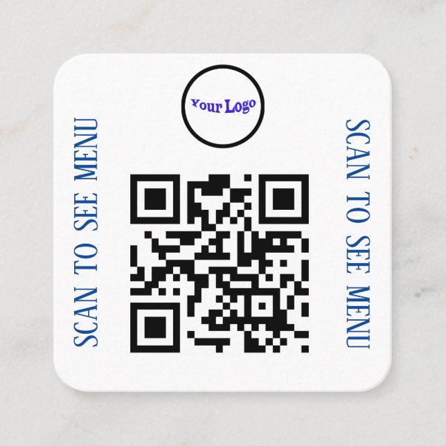 Cartões de menu de código QR para restaurantes e c (Frente)