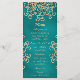 Cartões de menu de estilo chato e Dourado na Índia