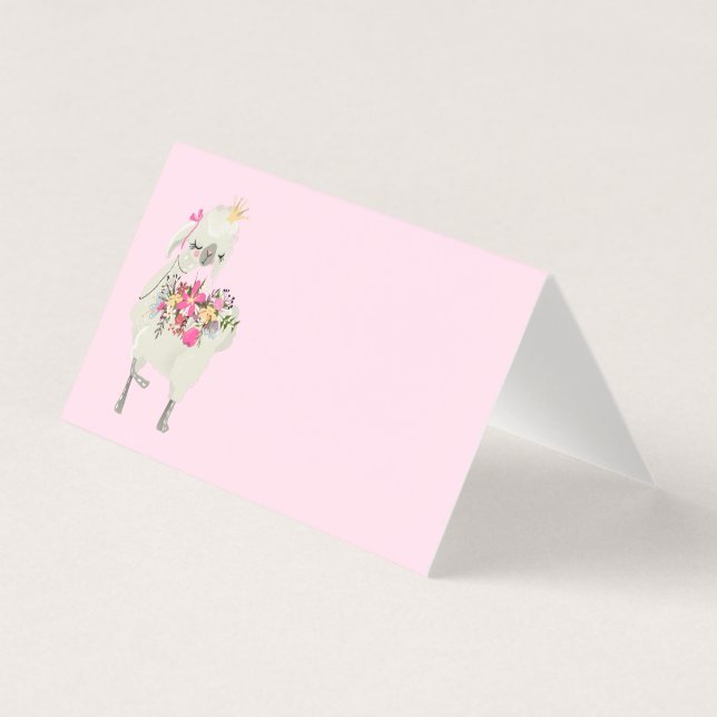 Cartões de menu de Festa de aniversário Llama (Frente)