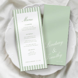 Cartões de Menu de Mesa de Casamento com Listras V