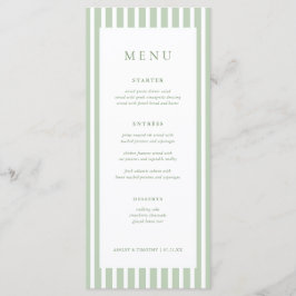 Cartões de Menu de Mesa de Casamento com Listras V