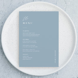 Cartões de menu de Mesa de casamento Dusty Blue 5x