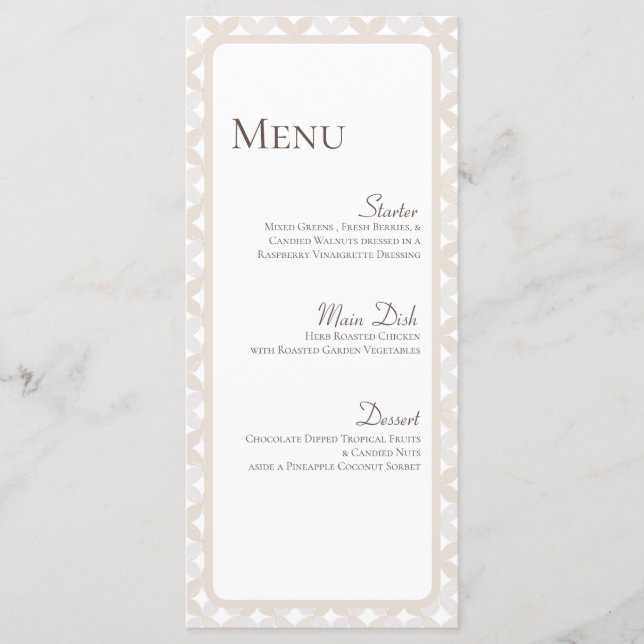 Cartões de menu de prato personalizado Boho Weddin (Frente)