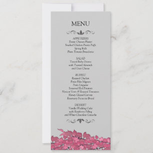Cartões de Menu de Recepção de Casamento