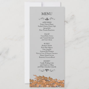Cartões de Menu de Recepção de Casamento