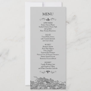 Cartões de Menu de Recepção de Casamento