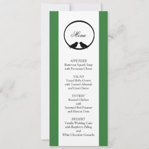 Cartões de Menu de Recepção de Casamento de Pombin