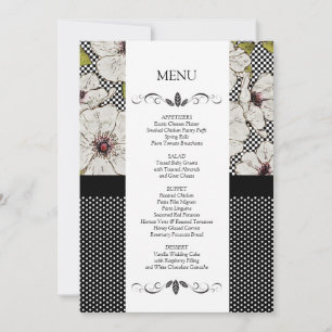 Cartões de Menu de Recepção de Casamento Floral