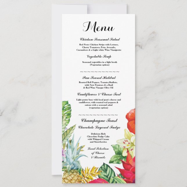 Cartões de Menu de Recepção de Casamento Rustic Lu (Frente)