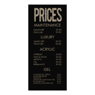 Cartões de menu de salão com tipografia Dourada mo
