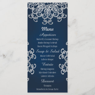 Cartões de menu do estilo marinho e Silver Indian