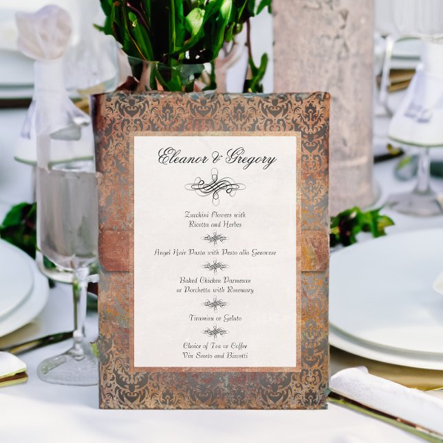Cartões de menu Elegância para Tuscan, Banquete it (Criador carregado)