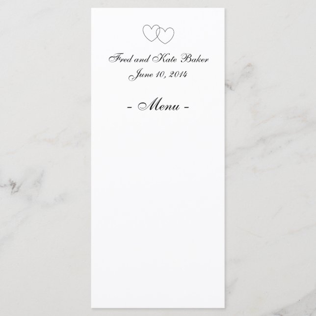 Cartões de menu "Interlock Hearts" (Frente)