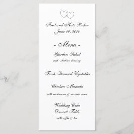 Cartões de menu "Interlock Hearts"