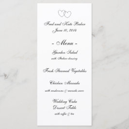 Cartões de menu "Interlock Hearts"