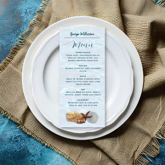 Cartões de Menu Longo para Casamento Living Seas