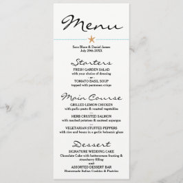 Cartões de menu para praia - Menus para casamento 