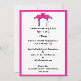 Cartões de Menu Pink Flamingos