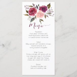 Cartões de menu planos cor-de-rosa com arco-íris
