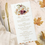 Cartões de Menu Pumpkin Pumpkin Apaixonados<br><div class="desc">Crie uma elegante e eterno suíte de casamentos com tema de outono que reflita facilmente seu estilo com detalhes personalizados.</div>