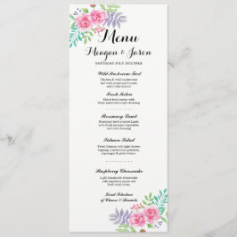 Cartões de Menu Recepção de Casamento Elegantes Fl
