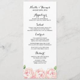 Cartões de menu Rosas de natação Vintage