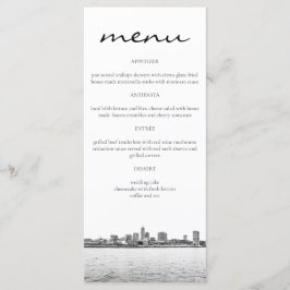 Cartões de Menu Simples da Silhueta de Cleveland