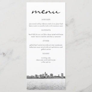 Cartões de Menu Simples da Silhueta de Cleveland