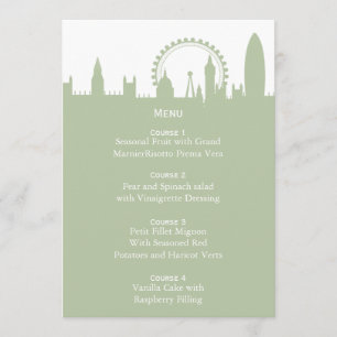 Cartões de menu Skyline Sage em Londres