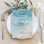 Cartões de Menu Summer Modern Beach<br><div class="desc">Cartões de Menu de Casamento de Praia Costeira de Verão Elegante Cartões de Menu de Casamento Minimalista | Menu Moderno,  Menu Janto de Casamentos,  Menu de Janta de Vamos Russos no Casamento e Menu Bebidas,  Menus de Casamento Russo com Caligrafia Simples,  Menu de Casamento Russo,  Menu Mesa de Casamentos</div>