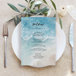 Cartões de Menu Summer Modern Beach