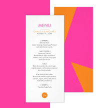 Cartões de Menu Verticais de Casamento Moderno Col