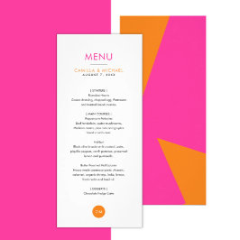 Cartões de Menu Verticais de Casamento Moderno Col