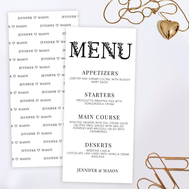 Cartões de menus florais minimalistas modernos (Criador carregado)