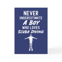 Cartões de Mergulho Azul-Marinho para Meninos Ocea