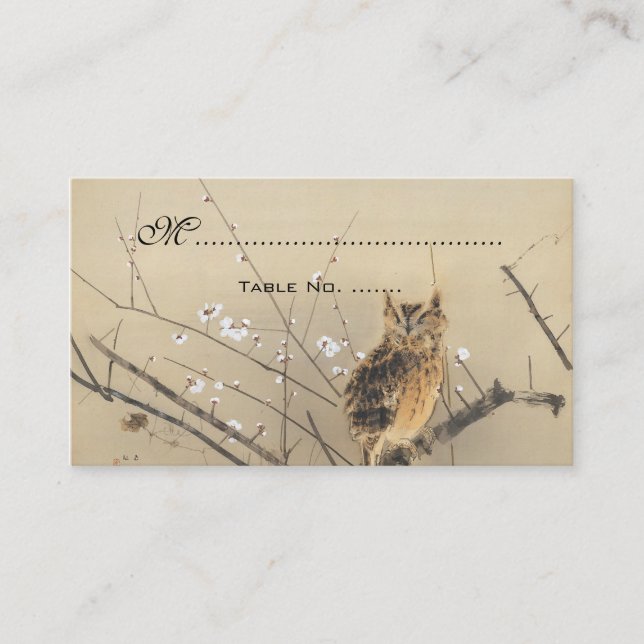 Cartões de Mesa, Coruja Japonesa (Frente)