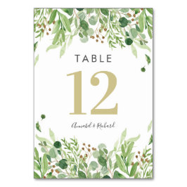 Cartões de mesa de casamento