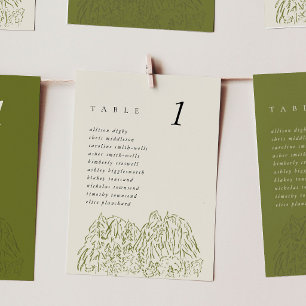 Cartões de Mesa de Casamento 5x7" do Parque Nacion