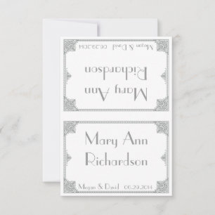 Cartões de Mesa de Casamento Art Déco Prata - Eleg
