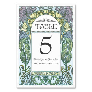 Cartões de Mesa de Casamento Art Nouveau (Set #1)