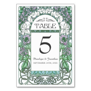 Cartões de Mesa de Casamento Art Nouveau (Set #2)