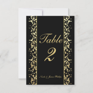 Cartões de Mesa de Casamento Black & Gold Babys Br