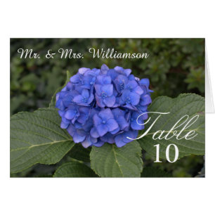 Cartões de Mesa de Casamento bonito Hydrangea Blue