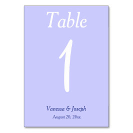 Cartões de Mesa de Casamento Branco Periwinkle