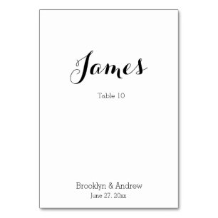 Cartões de Mesa de Casamento Branco simples Cartõe