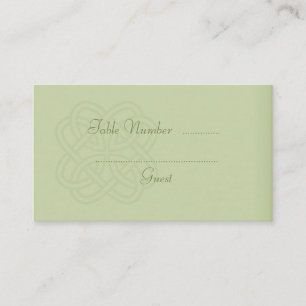 Cartões de Mesa de Casamento Celta Verde