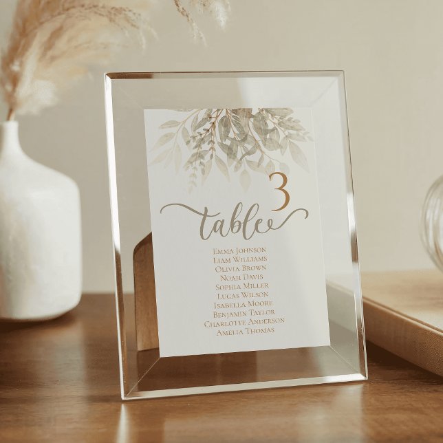 Cartões de Mesa de Casamento com Aquarela em Verde (Watercolor Wedding Table Cards Emerald Green)